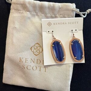 Kendra Scott Cobalt and Gold Drop Earrings